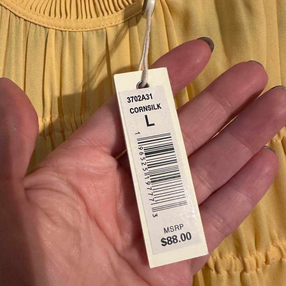 Max Studio sheer yellow top. New with tags. - Picture 4 of 6